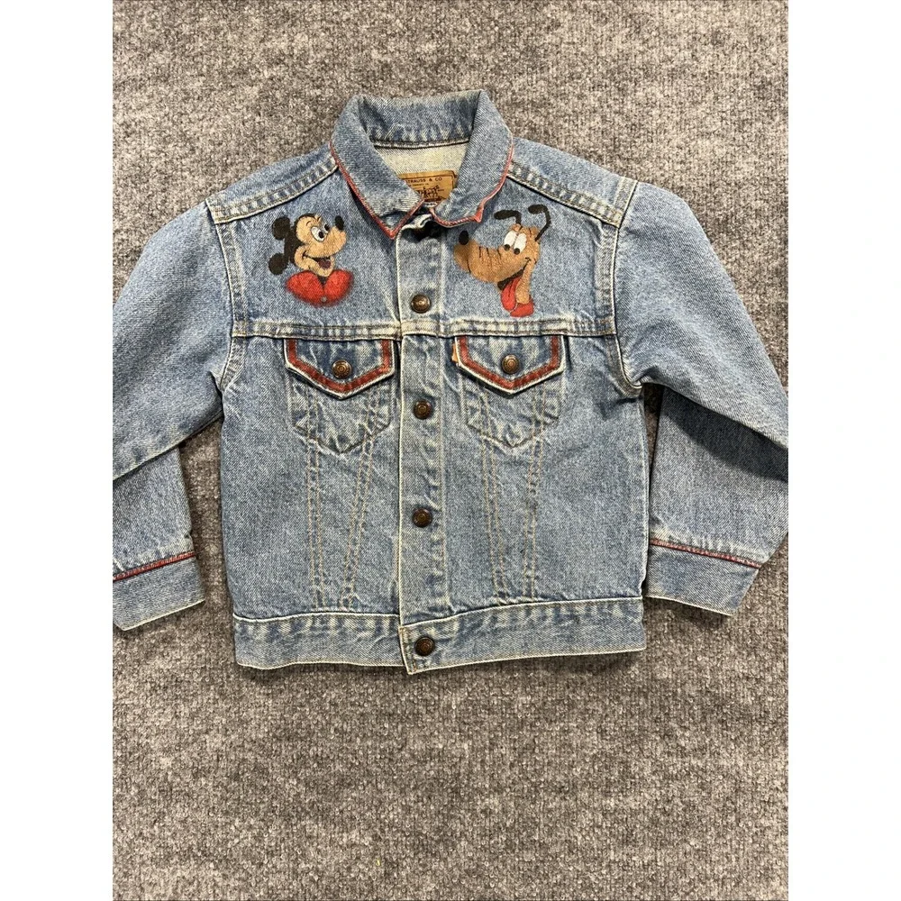 VTG 80s Levi's Orange Tab Custom Hand-Painted Disney Jacket Size 7